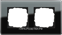 Gira ESP Glass ”C” Черное стекло Рамка 2-ая (21250